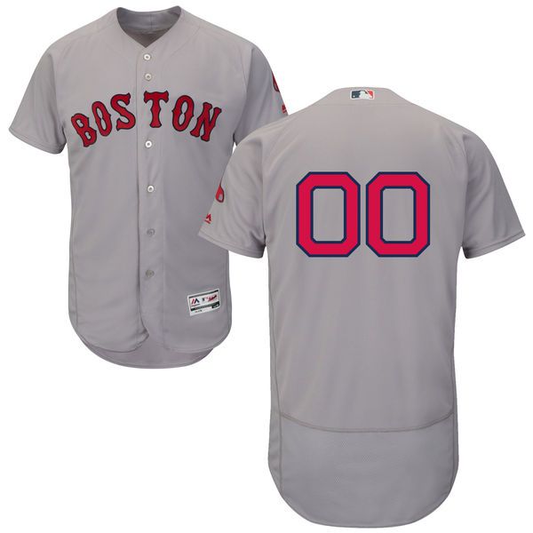 Men Boston Red Sox Majestic Road Gray Flex Base Authentic Collection Custom MLB Jersey->ncaa teams->NCAA Jersey